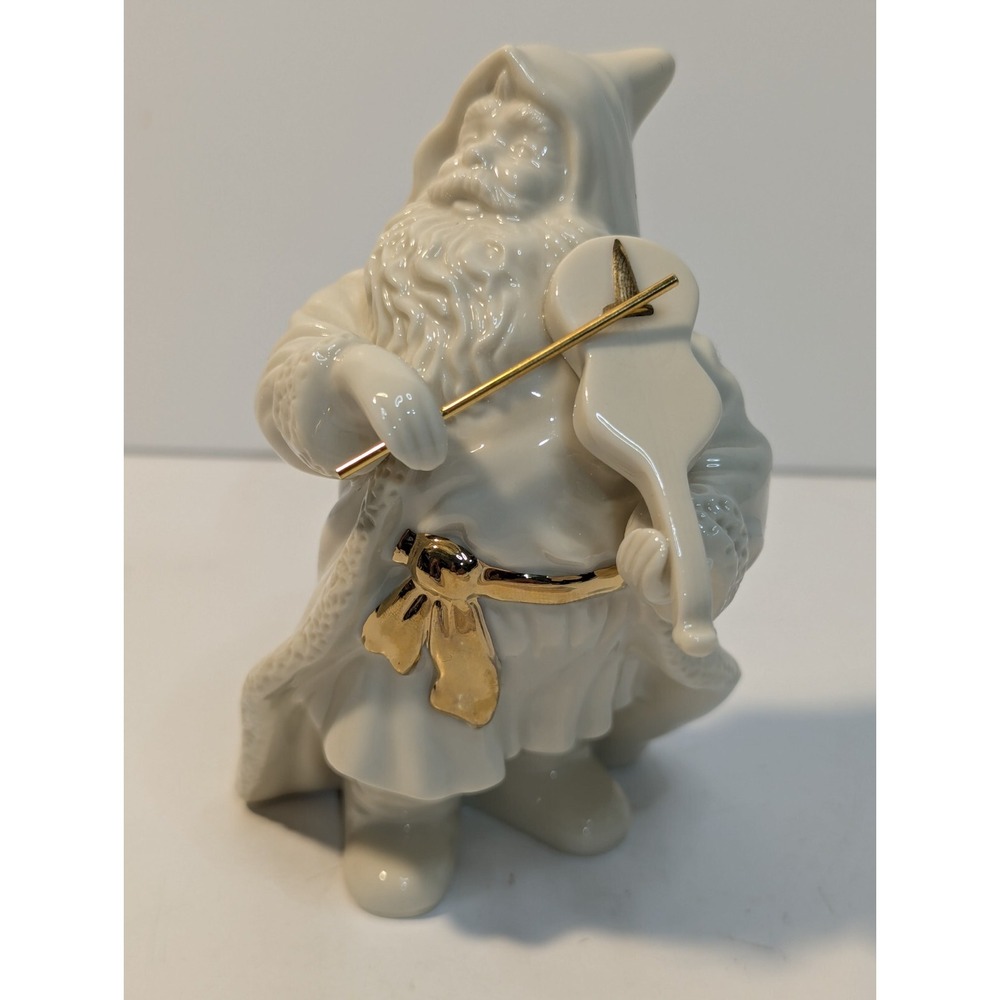 Lenox Santa Claus Playing Violin‎ 24K Gold Trim Porcelain Christmas Figurine 5"
